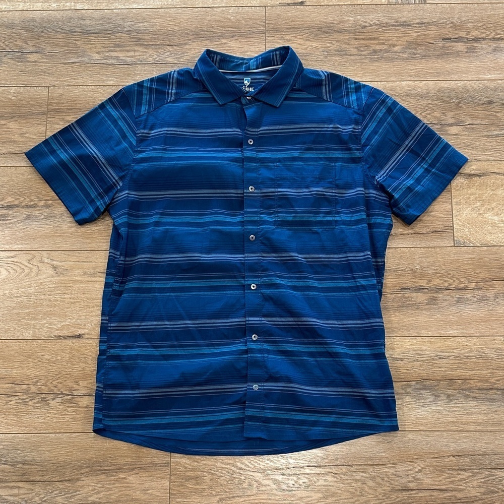 Kuhl Men's Blue Striped Shirt Size M